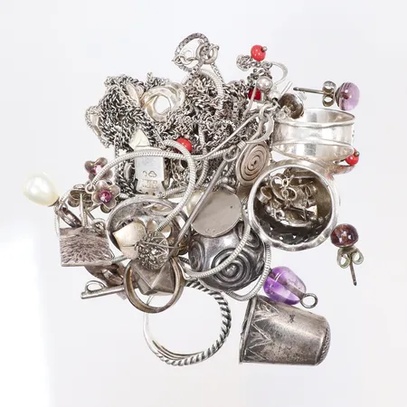 Diverse Silver, defekt 800/925/1000 silver Vikt: 82,6 g