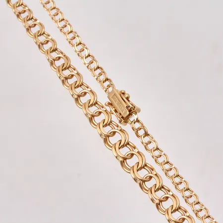 Collier 44cm Bismarck, bredd 3,2-5,9mm, 18K, 10g.