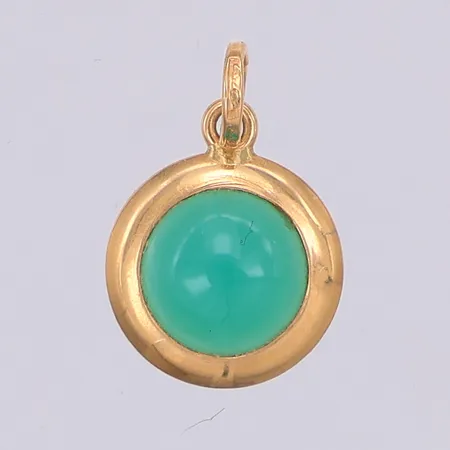 Hänge grön sten 15mm, 18K Vikt: 0,8 g