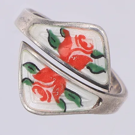 Ring emalj öppen modell stl:16¼, Norway 925/1000 silver Vikt: 3,7 g