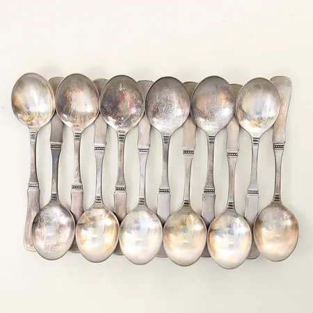 12 kaffeskedar Uppsala 11cm MGAB silver 830/1000 Vikt: 159,7 g