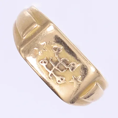Klackring stl 17 bredd 3-8mm ostämplad 18K Vikt: 5,4 g