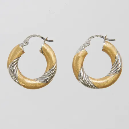 Örhängen creoler Ø18,9mm, bredd: 4mm, tvåfärgade, delvis satinerade, GFAB, 18K Vikt: 2,8 g