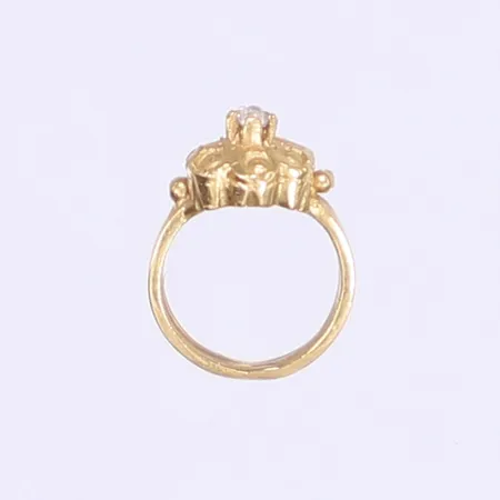 Hänge ring med vit sten Ø6mm 18K Vikt: 0,4 g