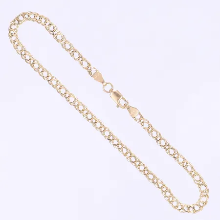 Armband GHA manglad pansarlänk längd 19cm bredd 3mm 18K Vikt: 1,8 g