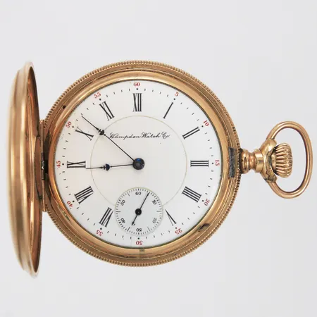 Fickur savonette Hampden Watch Co boettnr: 5287149 oädelmetall sekundvisare bruksslitage defekt krona   Vikt: 0 g