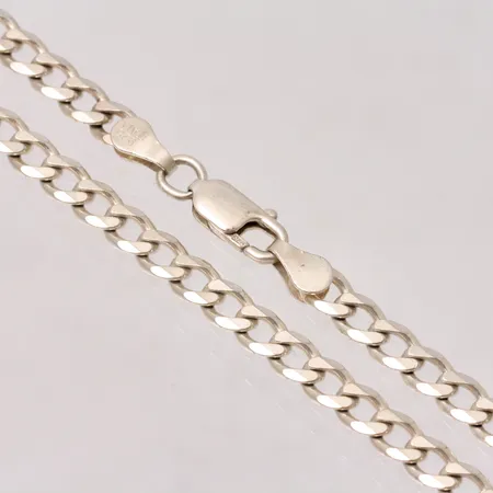 Kedja 46cm Pansar bredd 4,4mm, karbinhake, silver 925/1000, 16,04g.