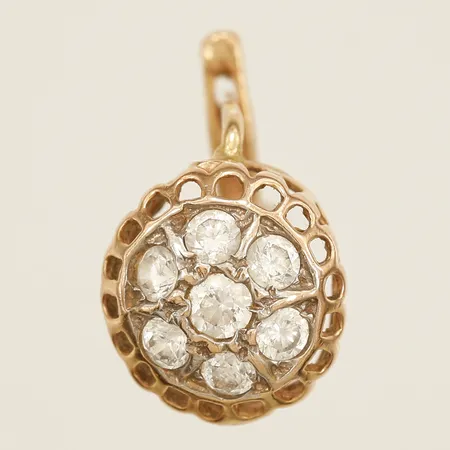 Ett udda örhänge med vita stenar 18x12mm 14K Vikt: 2,3 g