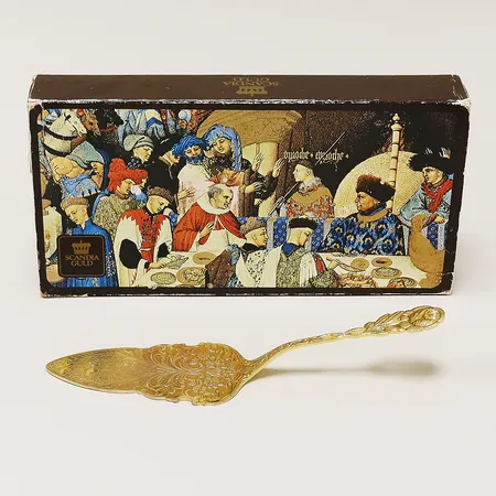 Tårtspade Scandia guld, 19,7cm, bruksslitage, originalkartong Vikt: 0 g