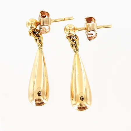 Örhängen droppar längd 21mm, bredd 2,5-5mm, mindre bucklor, 18K  Vikt: 2,2 g