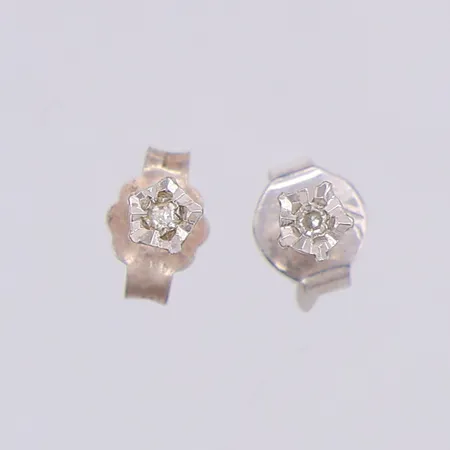 Ett par örhängen diamanter 2 x 0,01ct 3,5mm vitguld, 18K Vikt: 0,7 g