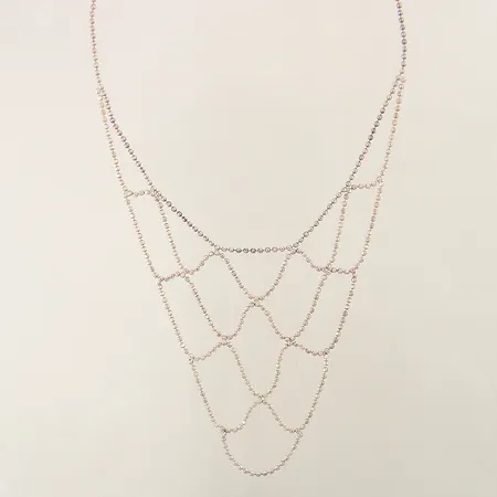 Collier Kullänk längd 40cm bredd 1,9-14mm flerradig silver 925/1000 Vikt: 13,1 g