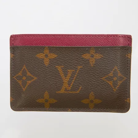 Plånbok Louis Vuitton Monogram Canvas Fuchsia Pink, M60703, mått 11x7x0.6cm, fläckig, uttöjd, kvitto från Louis Vuitton Birger Jarlsgatan 2019, dustbag, kartong.
