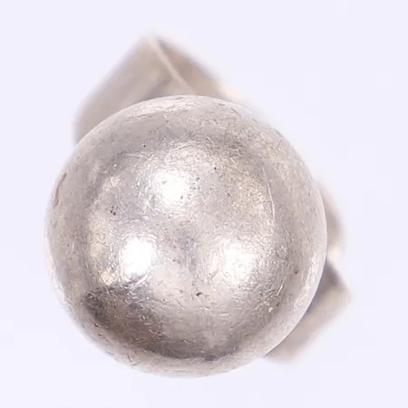 Ring med kula Ø18mm stl reglerbar bredd 7-15mm hårt bruksslitage ojämn skena svenska stämplar silver 830/1000 Vikt: 7,6 g