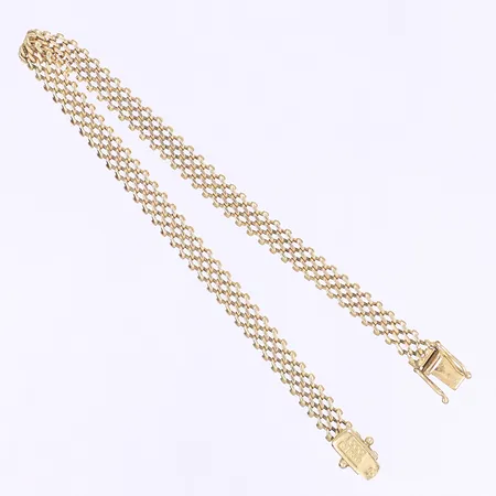 Armband längd 20cm bredd 5mm kistlås svenska stämplar 18K Vikt: 10,2 g