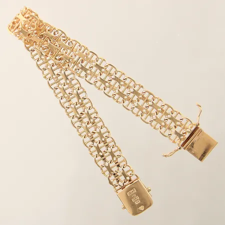 Armband X-länk med stav längd 19,5cm bredd 11,5mm 18K Vikt: 22,5 g