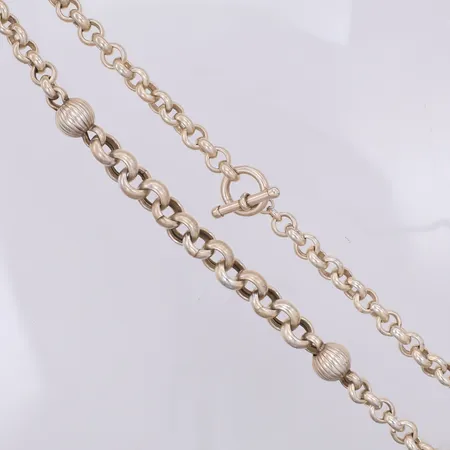Collier Ärtlänk 45cm bredd 8-12mm, Italien 925/1000 silver Vikt: 47 g