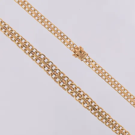 Collier X-länk doserad 42cm bredd 5,5-8,5mm BEF år 1964, 18K Vikt: 21,8 g