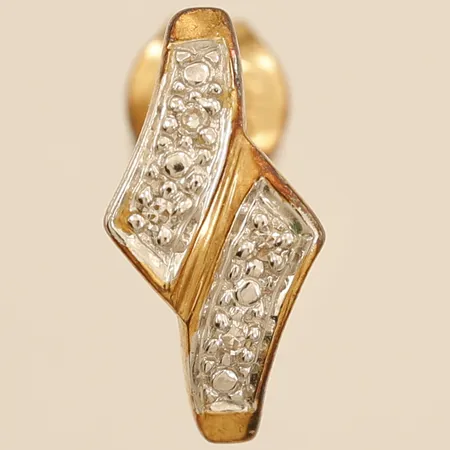 Ett udda örhänge med diamanter 4x0,005ct 12x6mm 18K Vikt: 1,2 g