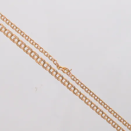 Collier Bismarck doserad längd 47,5cm, bredd 3,3-4,8mm, defekt trasigt, 18K Vikt: 7,9 g