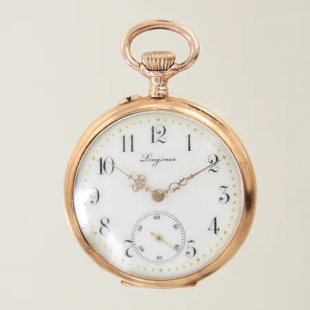 Mormorsur Longines 14K manuell boett-nr:2171611Ø34mm innerboett i metall smärre bucklor, något böjda visare, 14K, bruttovikt: 27,9g