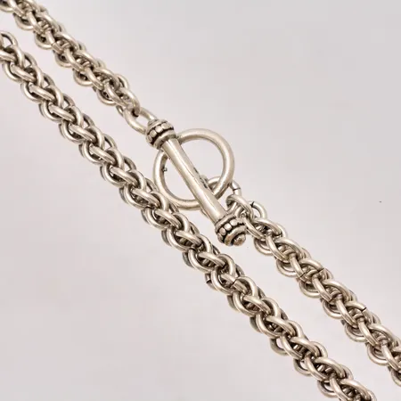 Kedja 65cm bredd 6mm, T-lås, silver 925/1000, 64,41g.