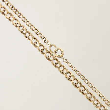 Collier doserad Bismarck längd 41,5cm bredd 2,7-4,4mm skeva/defekta länkbitar 18K Vikt: 6,1 g