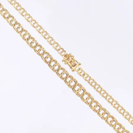 Halscollier doserad Bismarck GHA längd 42cm bredd 3-5mm kistlås 18K Vikt: 9,8 g