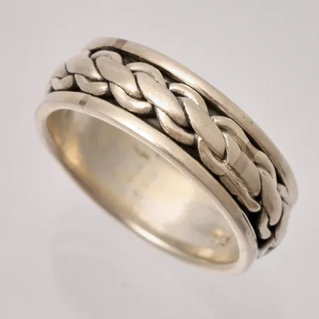 Ring stl:22 bredd 8,4mm, inner ringen snurrar, 925/1000, 9,19g.
