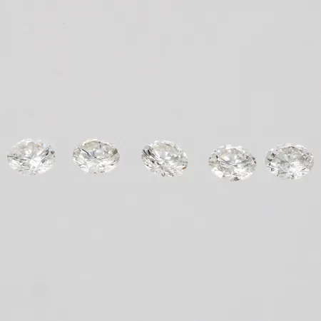 Lösa diamanter ca 5x0,04ct TW/VS-Si Vikt: 0 g