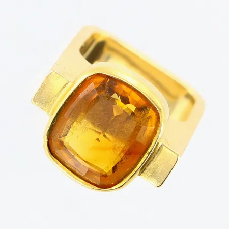 Ring med sten stl:16½, bredd 6-15mm,14K Vikt: 11,9 g