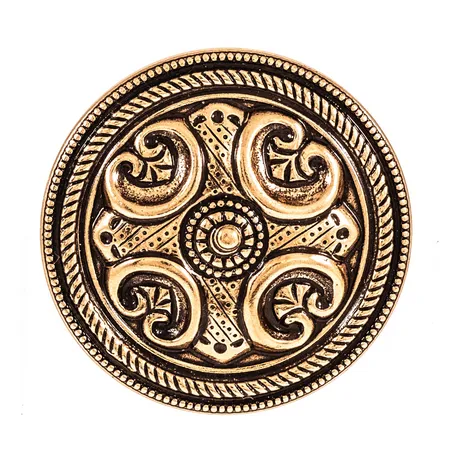 Brosch Räisälän Solki Kalevala Koru Ø31,5mm, fint skick, brons 8,1g.