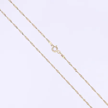 Halskedja Singapore längd 45 bredd 1mm 14K Vikt: 1,8 g