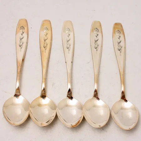 5st skedar Brunkullan 10,5cm, Alton, silver 830/1000, 52,81g.