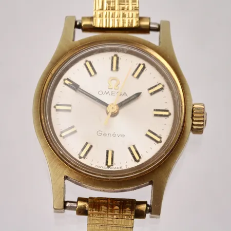 Damur Omega Genéve, stål, manuell, Ø22,6mm, caliber 630, verk-nr 3018115, armband i gulmetall.