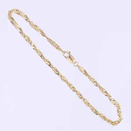 Armband tvinnad modell längd 19cm bredd 2mm 18K Vikt: 3,6 g