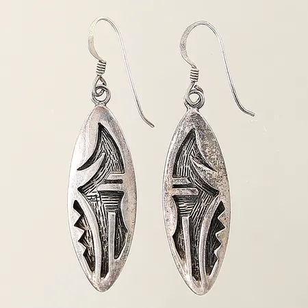 Örhängen design Hopi-overlay 50x12mm silver 925/1000 Vikt: 8,7 g