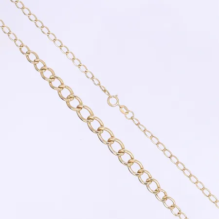 halskedja doserad längd 43cm bredd 3-6mm 18K Vikt: 3 g