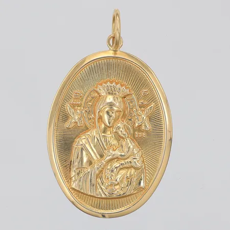 Hänge madonna/helgon 46mm, 14K Vikt: 6,4 g