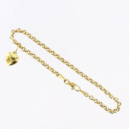 Armband med berlock Guldfynd längd 16cm, bredd 2mm, 18K Vikt: 2,4 g