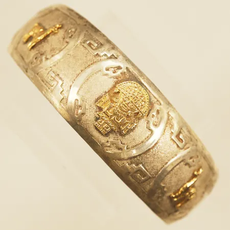 Armring Øca 6,6cm justerbar bredd 23,3mm delvis förgylld ostämplat ilver 830/1000 Vikt: 12 g