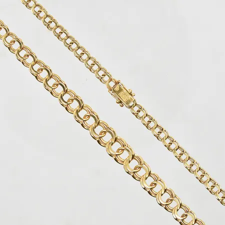 Collier Bismarck doserad längd 45½cm, bredd 5-9mm, 18K. Vikt: 24,9 g