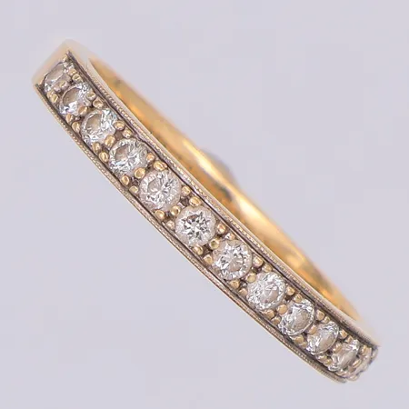 Ring halvallians diamanter 13 x ca 0,04ct stl:19¾ Guldfynd, 18k Vikt: 4,5 g