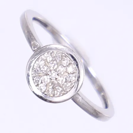 Ring GHA med diamanter totalt ca 0,05ctv stl 15½ bredd 1-8mm vitguld 18K Vikt: 2 g