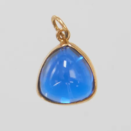 Hänge med blå syntetisk spinell, 15,5x10mm, 18K Vikt: 1,1 g