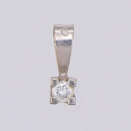 Hänge diamant ca 0,10ct 10mm vitguld, 18K Vikt: 0,7 g
