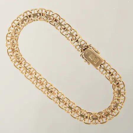 Armband X-länk med stav längd 20,5cm bredd 7,3mm 18K Vikt: 15,7 g