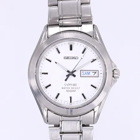 Herrur Seiko Sapphire crystal qvarts Ø37mm bruksslitage