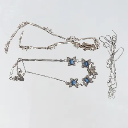 Kedja defekt/av, Armband med stenar 2st defekta/av stenar saknas silver 925/1000 Vikt: 16,5 g