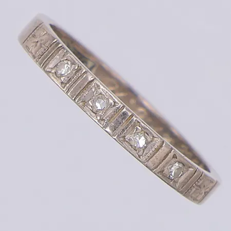 Ring diamanter 3 x ca0,01ct 8/8slipade, stl:15½, gravyr, 18K Vikt: 2,2 g